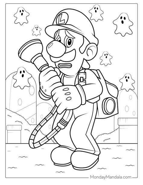 Cute Luigi Coloring Pages Free Pdf Printables Mario Coloring