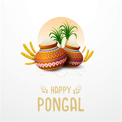 Happy Pongal Greeting Card On White Background 12027717 Vector Art At