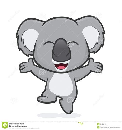 Happy Koala Jumping Stock Vector Illustration Of Celebration 99026340