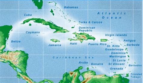 Caribbean Islands Map Visually
