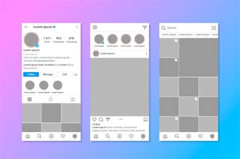 Instagram Profile Interface Template Free Vector