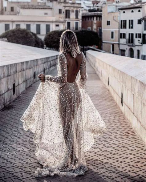 Sexy See Through Boho Beach Wedding Dress 2019 Lace V Neck Backless Long Sleeve Bridal Gowns