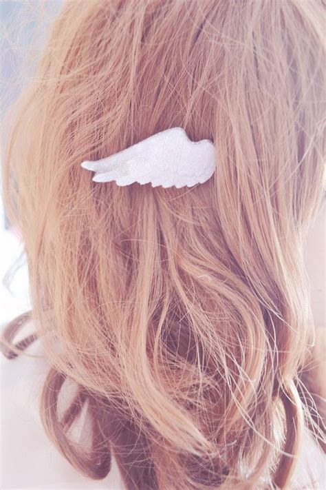 The hair clip can be attached to your hair or clothes via small metal clip. Pastel Glittery White Angel Wing Hair Clips (Pair) | Cute ...