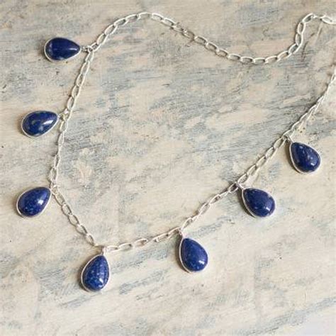 Lapis Lazuli Necklace 925 Solid Sterling Silver Etsy