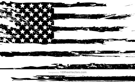 Download Black and White Grunge American Flag