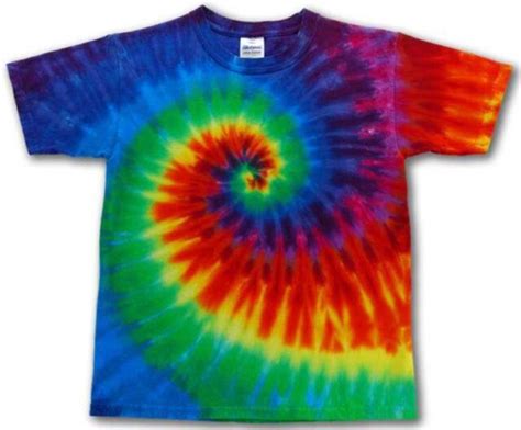 Large Rainbow Colors Tye Dyed Short Sleeve Tee Shirt Hippie Swirl Tie