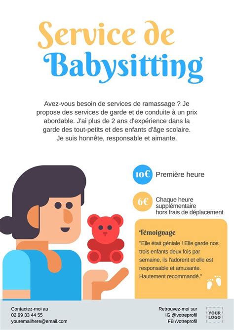 Modèles De Prospectus De Baby Sitting à Modifier En Ligne