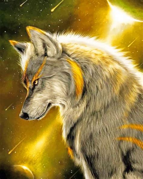 Beautiful Gold Wolf New Paint By Numbers Paint By Numbers For Adult
