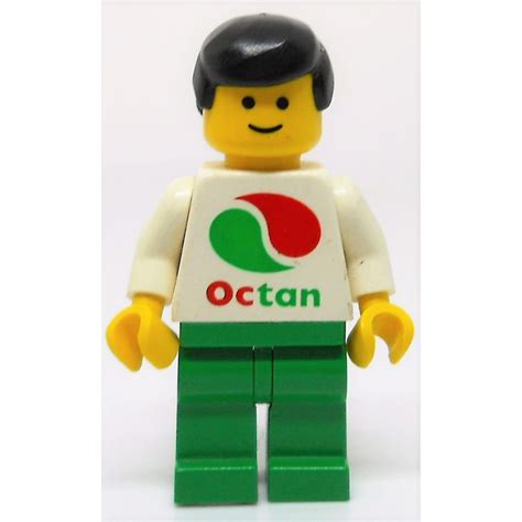 Lego Man With Octan Logo And Black Hair Minifigure Inventory Brick