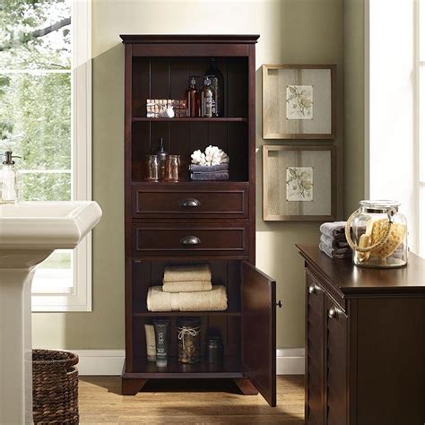 A bathroom linen storage cabinet creates an essential spot to organize all your linens. Crosely Lydia Linen Cabinet in Espresso - CF7001-ES