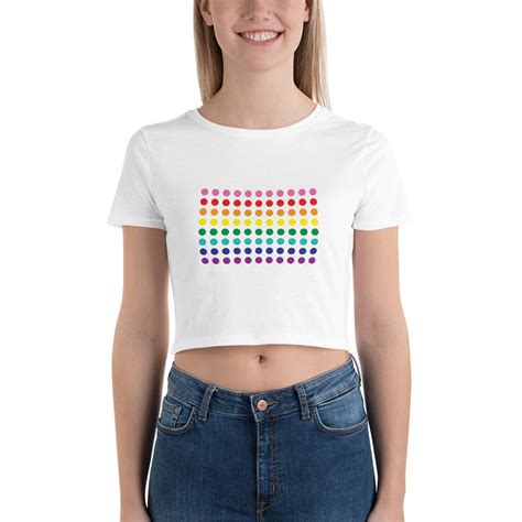 Gay Pride Flag Polka Dots Crop Top T Shirt Original Gay Etsy Uk