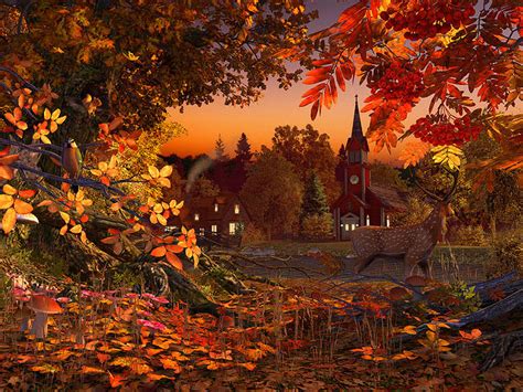Nature 3d Screensavers Autumn Wonderland The Fall In The