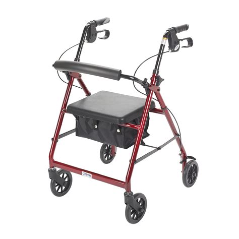 Drive Medical Rollator Rolling Walker With 6 Wheels Fold Up Removable