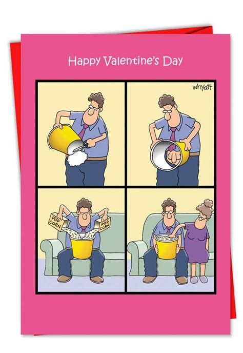 Popcorn Touch Funny Valentines Day Greeting Card