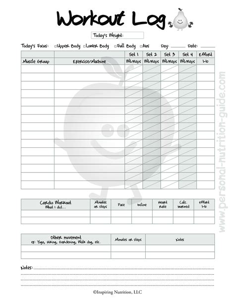 Printable Blank Workout Log How To Create A Workout Log Download This Printable Blank Workout
