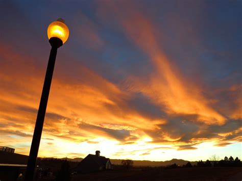Sunset With Lamp Post In Foreground Picture Free Photograph Photos