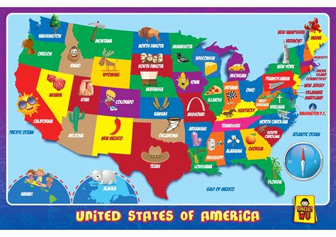Usa Map For Kids United States Wall Desk Map 18 Quot X 26 Quot