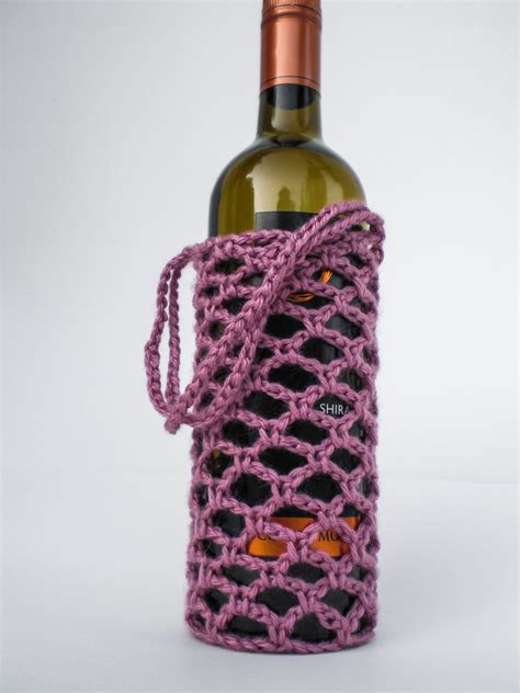 Crochet Wine Bottle Holder Pattern Crochet Wine Bottle Crochet Wine Bottle Holder Bottle