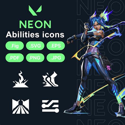 Valorant Neon Agent Abilities Icons Svg Png Eps Pdf Figma Etsy
