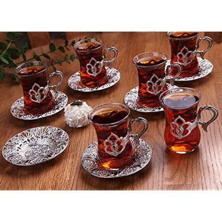 Amazon Com Biandeco Turkish Tea Glasses And Saucers Pieces