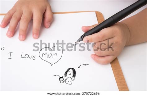 Preschool Age Child Writing Love Mom Stock Photo 270722696 Shutterstock