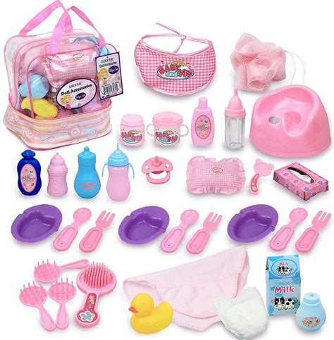 Click N Play 33 Piece Baby Doll Feeding And Caring Accessory Set In