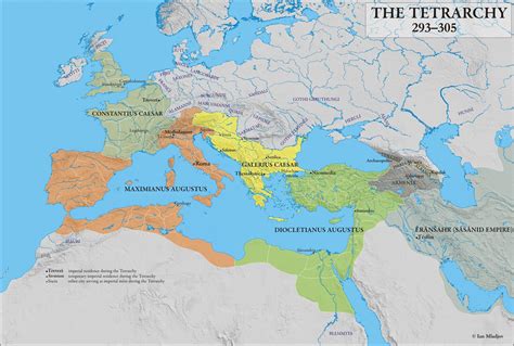 Map Of Diocletians Tetrarchy 293 305 Ad Rancientrome