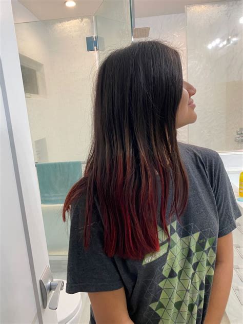 Red Koolaid Dip Dye In 2020 Hair Styles Long Hair Styles Beauty