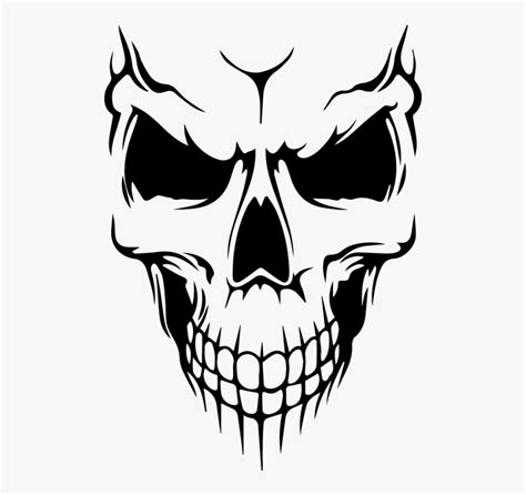Evil Skull Png Download Skull Face Black And White Transparent Png