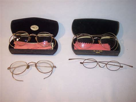 antique vintage lot of 4 eyeglasses glasses wire rim … gem