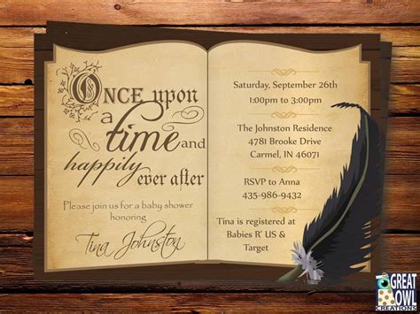 Book Themed Baby Shower Invitation Story Book Printable Digital Invite
