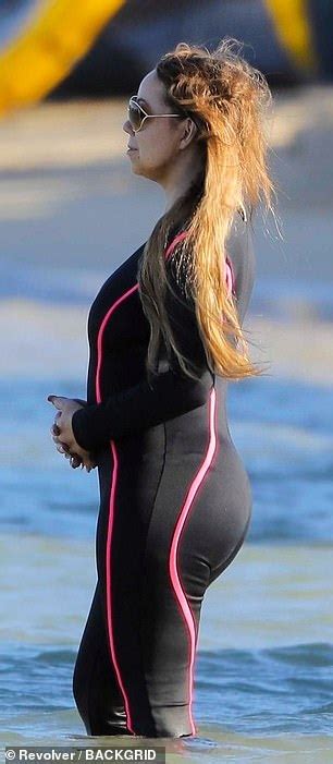 Mariah Carey 49 Flaunts Bikini Body In Sparkly Lavender Swimsuit