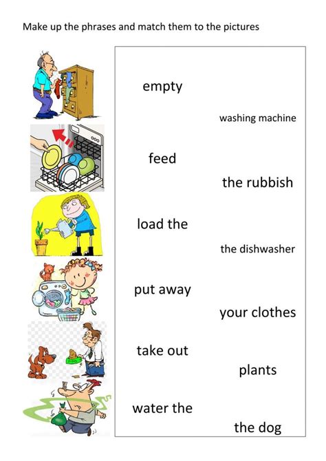 Household Chores Online Worksheet For Grade 2 You Can Do The Exercises Online Or Download The