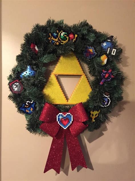 Legend Of Zelda Perler Christmas Wreath By Amber Lynn Diy Zelda Crafts