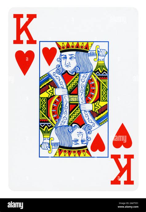 King Of Hearts Vintage Playing Card Isolated On White Clipping Path