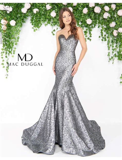 > fitted floor length gown with a tulle over skirt sheer long sleeve embellished top this gown is available in two metallic colors, gold or platinum. Mac Duggal 66025D Dress | Evening dresses, Beautiful prom ...