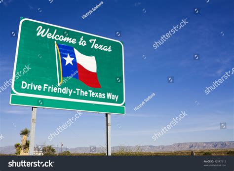 Welcome Texas Road Sign Stock Photo 42587212 Shutterstock