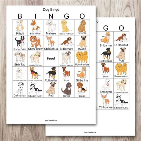 Free Printable Dog Bingo For Your Dog Loving Child The Artisan Life