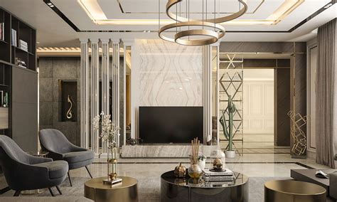 Living Room With Neoclassic Style On Behance Luxury Living Room Decor