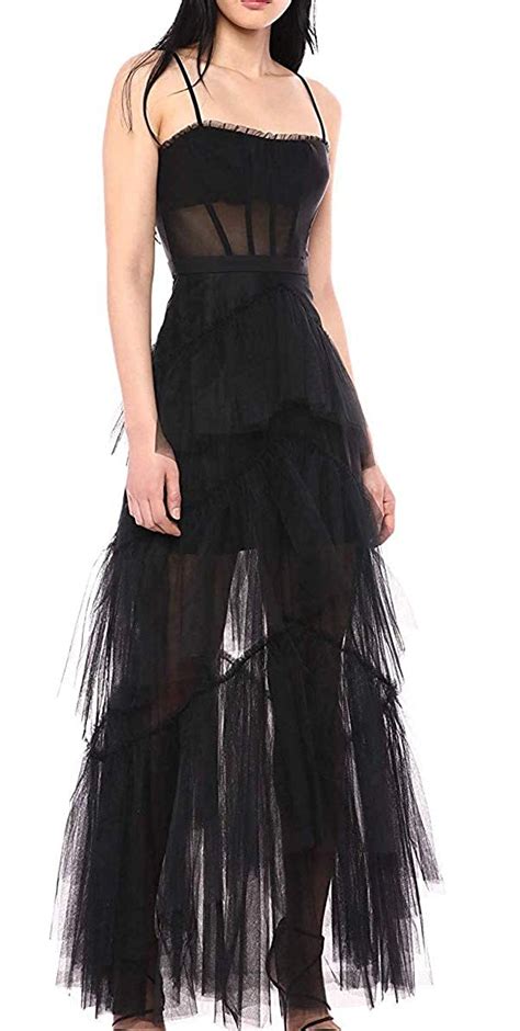 Buy Bcbgmax Azria Womens Oly Tiered Ruffle Tulle Gown Black 4 At