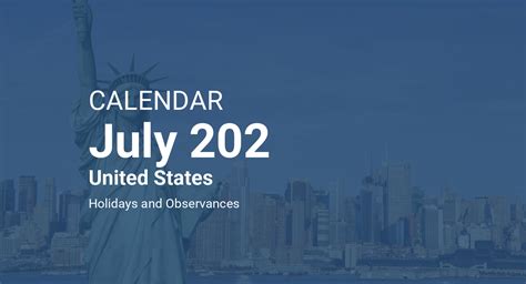 July 202 Calendar United States