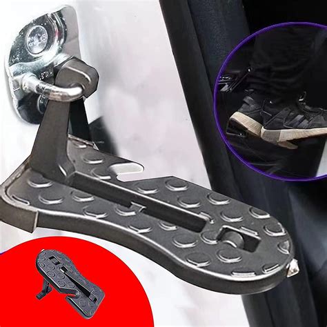 Car Door Steps Folding Door Steps With Safety Hammer Function U Hook