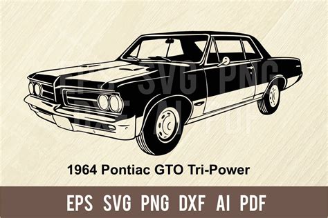 1964 Pontiac Gto Tri Power Svg Classic American Car Svg Etsy