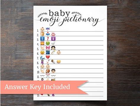 Baby Shower Emoji Pictionary Baby Emoji Pictionary Baby Shower Game