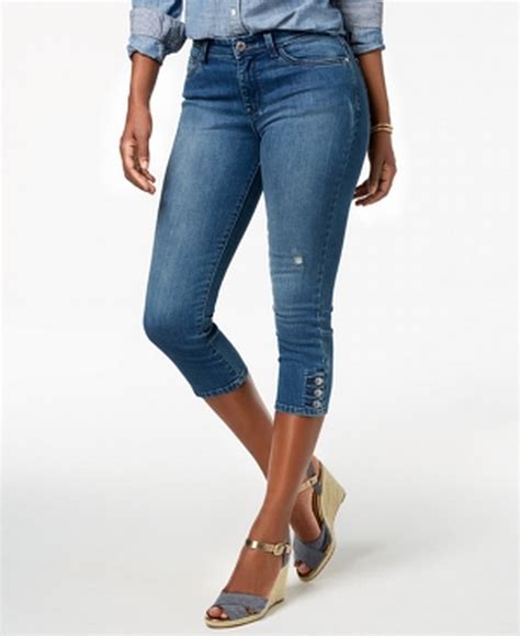 Lee Womens Jeans Deep Petite Stretch Capri Mid Rise 12P Walmart Com