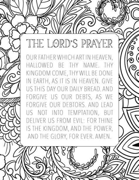 Free Printable Lord S Prayer Coloring Pages