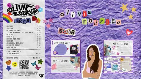 Olivia Rodrigo Sour Album Free Powerpoint Template Powerpoint