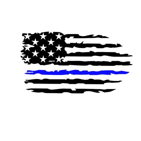Thin Blue Line Flag Decalblue Thin Line Flag Decalback The Etsy
