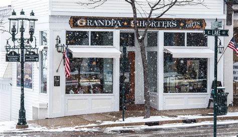 March Snowfall In Downtown Petoskey Michigan Grandpa Shorters Ts