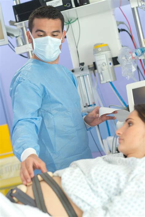 Gynecologist Doctor Examining Pregnant Female Patient Stock Image Image Of Physician Gravid